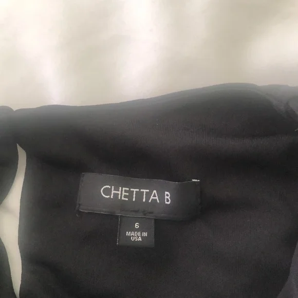 NWT Chetta B sleeveless Little black dress with side belt attached to tie - Picture 7 of 9